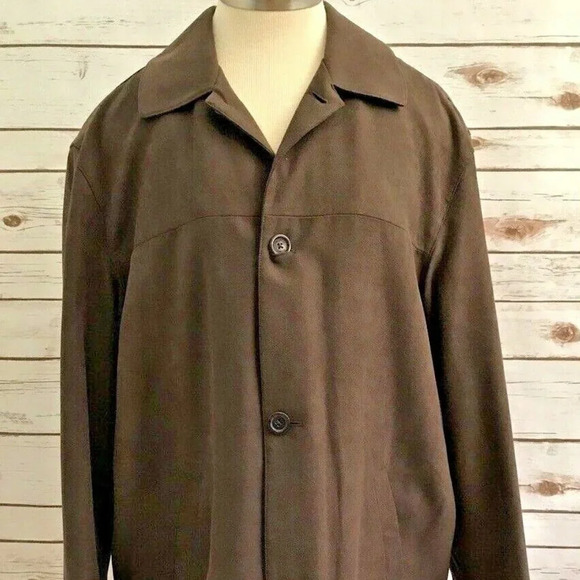 PRONTO UOMO Men Long Sleeve Button Down Fully Lined Collar Brown Shirt Sz Medium - Picture 1 of 13